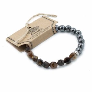 Faceted Gemstone Bracelet - Magnetic Tigers Eye